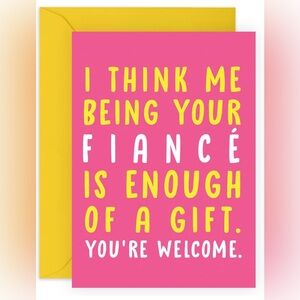 Fiancé Funny Card - Comes With Fun Stickers