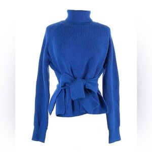 Lulus NWT Blue Turtleneck Tie Belted Sweater Size M