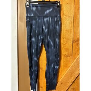 Women's Small Printed Leggings Pocket Blue GUC