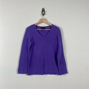 Lord and Taylor 100% Cashmere Purple V-neck Sweater​