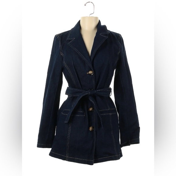 NIA Denim Trench Coat Size Medium - Picture 1 of 3