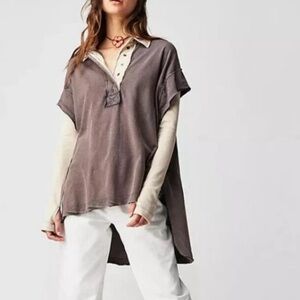 FREE PEOPLE Gone Rogue Twofer Top NWT Size Extra Small Brown Beige