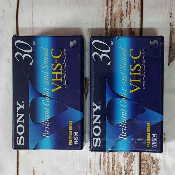 SONY VHS-C Tapes SP 30 Min. EP 90 Min. 2 New Camcorder Videocassettes TC-30VHG - Picture 2 of 3