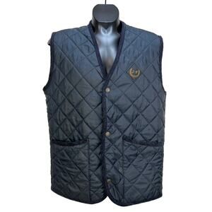 John Ferguson Quilted Vest Navy Blue Vintage