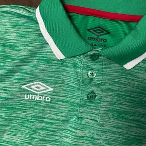 EUC Size 12 Umbro Green Polo Shirt