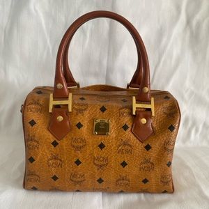 Authentic MCM Cognac Boston Style Bag