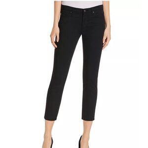 AG The Prima Crop Mid Rise Cigarette Jeans in Black, 31