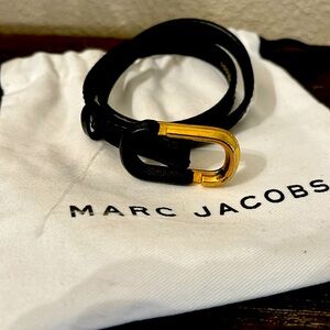 Marc Jacobs black leather wrap bracelet