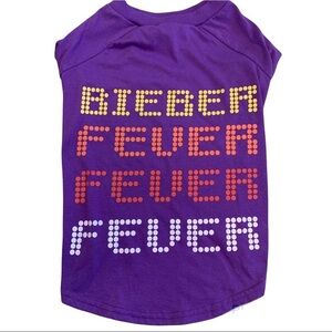 BIEBER Fever small dog breed purple t-shirt size large