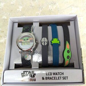 Star Wars Watch Set for Boys The Mandalorian Baby Yoda Digital Kids GREAT GIFT