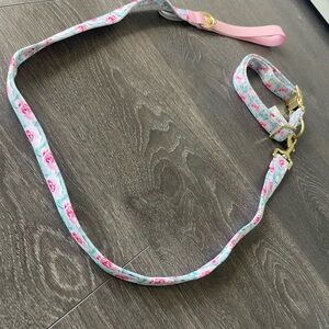 Top Paw Blue & Pink Floral Neoprene Dog Leash & Collar Set