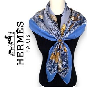 ✨🍊HERMES Silk EQUATEUR Scarf 90 | Good Condition✨