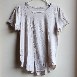 Lululemon athletica Beige Scoop Neck T-Shirt Size Small