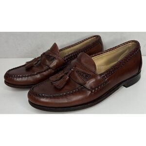 ALLEN EDMONDS Maxfield Tassel Leather Brown Loafers Size 9 D Made in USA