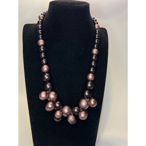 Coldwater Creek Brown and bronze Beaded Necklace Adjustable 16-18 Inches