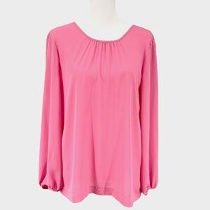 J by J Crew Chiffon Puff Sleeve Blouse, Petal Pink, Size 0