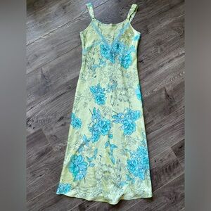 Vintage 90s - 2000s Jones New York satin floral slip dress, ankle length