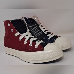 Converse Womens Chuck  70 Hi Top Upcycle Fleece 172267C Red Blue Black Gray 6 US