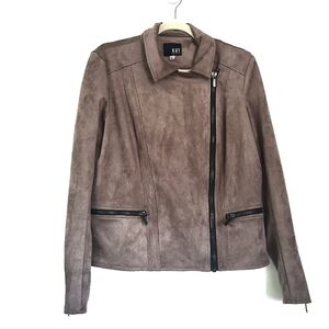 KUT from the Kloth Tan Faux Suede Moto Jacket