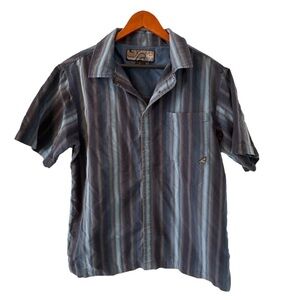 Prana blue stripped collared shirt size large