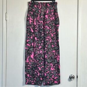 Marc Jacobs Pink/Gray Floral Drawstring Track Pants- Size Large