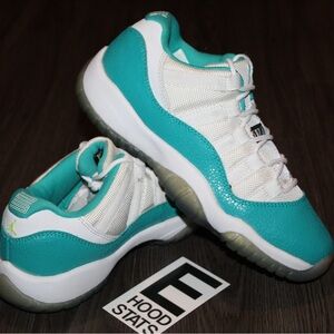 Air Jordan 11 Retro Low Aqua Turbo Green Safari Girls Grade School Size 4Y