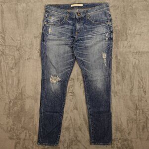 Big Star jeans mid rise skinny women's 27 blue distressed denim