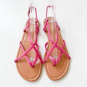 Mata Hot Pink Braided Straps Sandal Garden