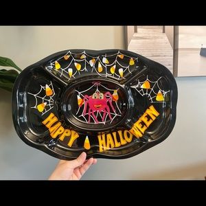 Vintage Zellers Halloween Snack Plate Plastic Appetizer Serving Tray Tray Spider