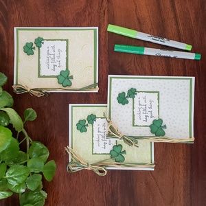 HANDMADE ST PATRICK'S DAY Cards Green Shamrock Clover