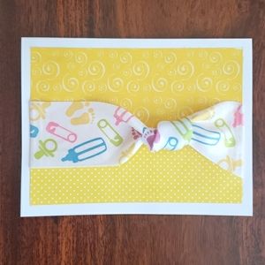 🎉 3/$15 Handcrafted New Baby Card Yellow