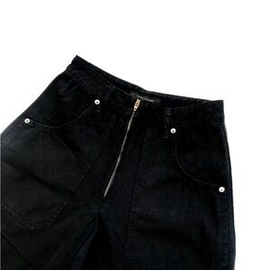 Vintage Marc Jacobs black denim high waist wide leg jeans.