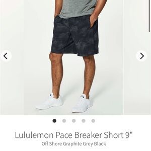 Lululemon Men Pace Breaker Short 9" L