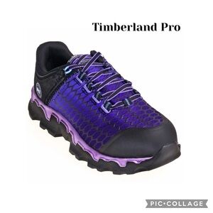 Timberland Pro Powertrain Sport Alloy Toe Work Shoes In Purple,Size 8W