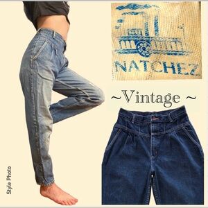 NATCHEZ High-Rise Tapered Leg Pleated Jeans (12 MS (vintage) ~27W)