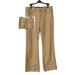 Marc Jacobs Wide Leg Cuffed Corduroy Tan Pants Size 10 - Cotton, flap pockets.