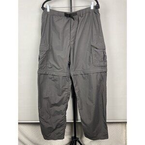 REI Men’s Gray Convertible Hiking 50+ UPF Nylon Outdoor Pants Size L x 30