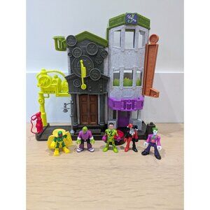 Imaginext DC Super Friends Batman The Joker Bank Crime Alley Playset & 5 Figures