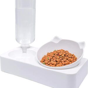 Cat Bowl, Water and Food  Bowl Set Detachable Cats Feeder Bowl