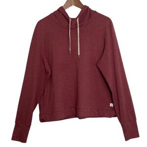 Vuori Hoodie Womens XL Maroon Red Halo Essentials Dream Knit Crop Sweatshirt