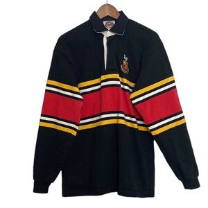 Barbarian Rugby Shirt Mens Medium University of Guelph Black Red Yellow Polo