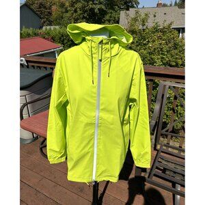 Rains Unisex Storm Breaker Reflective Rain Jacket, Digital Lime, Sizes M ,L