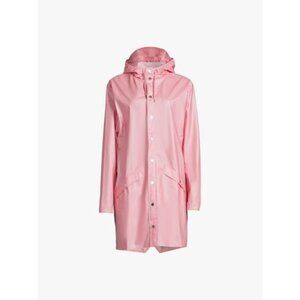 Rains Unisex Long Rain Jacket, Sky Pink, Waterproof, Sizes S, M, L