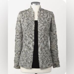 COLDWATER CREEK Sequin Swirl Open Cardigan Gray Sz 2X 20-22 $110 Brand New