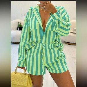 Long Sleeve 2 Pc Short Set