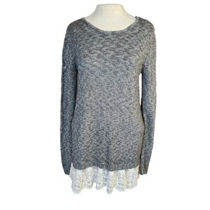 AB Studio Lace Hem Sweater