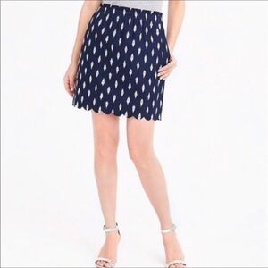 JCrew blue and cream geo print A line skirt