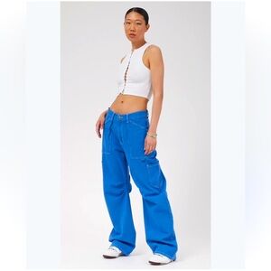 NWT Lioness Miami Vice Carpenter Royal Blue Low Rise Pants   Size Medium