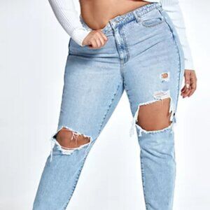 #69 FTF HIGH RISE STRAIGHT LEG JEANS WITH CUTOUTS