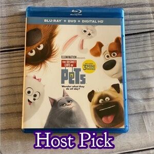 ✅host Pick✅ The Secret Life of Pets Blu-Ray Disc with 3 Mini Movies